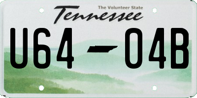 TN license plate U6404B