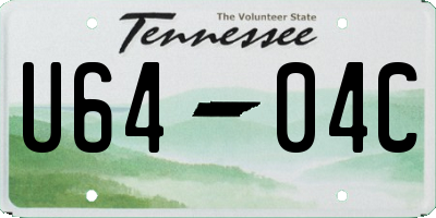 TN license plate U6404C