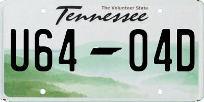 TN license plate U6404D