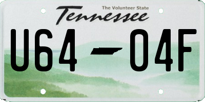 TN license plate U6404F