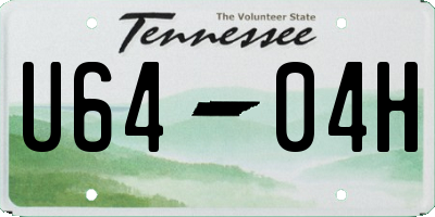 TN license plate U6404H