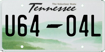 TN license plate U6404L