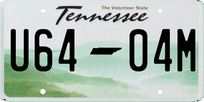 TN license plate U6404M