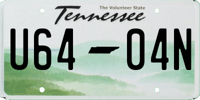 TN license plate U6404N
