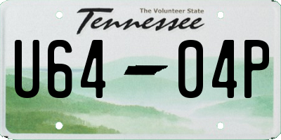 TN license plate U6404P