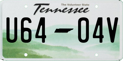TN license plate U6404V
