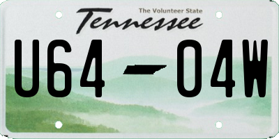 TN license plate U6404W