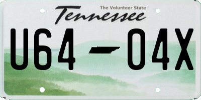 TN license plate U6404X