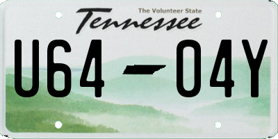 TN license plate U6404Y