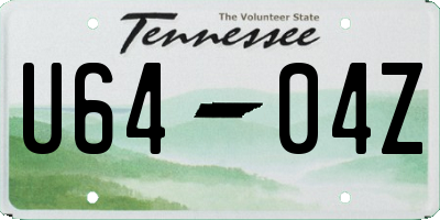 TN license plate U6404Z