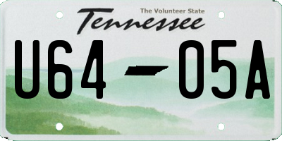 TN license plate U6405A