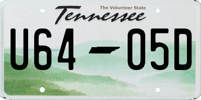 TN license plate U6405D