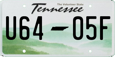 TN license plate U6405F