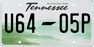 TN license plate U6405P