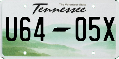 TN license plate U6405X