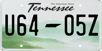 TN license plate U6405Z