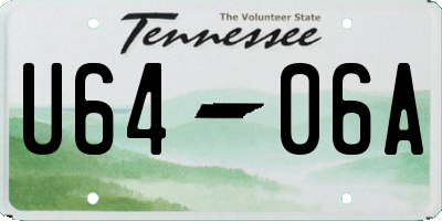 TN license plate U6406A