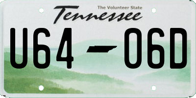 TN license plate U6406D