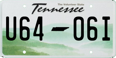 TN license plate U6406I