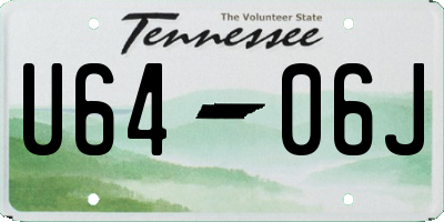 TN license plate U6406J