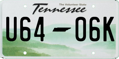 TN license plate U6406K