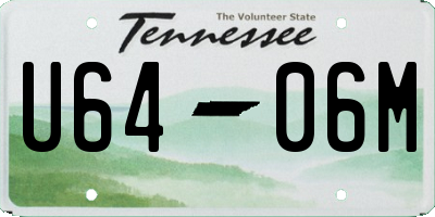 TN license plate U6406M