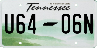 TN license plate U6406N