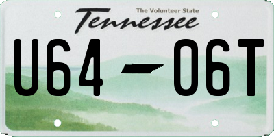 TN license plate U6406T