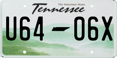 TN license plate U6406X