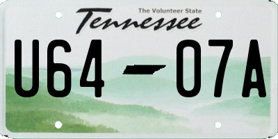 TN license plate U6407A
