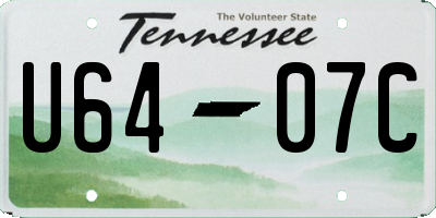 TN license plate U6407C