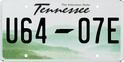 TN license plate U6407E