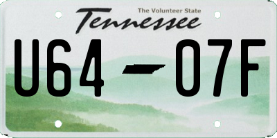 TN license plate U6407F