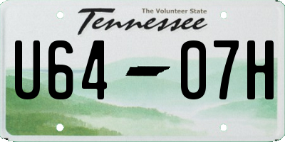 TN license plate U6407H