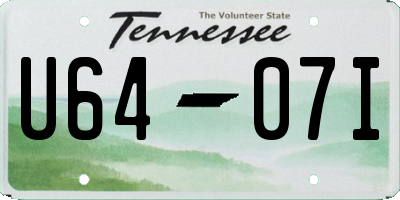 TN license plate U6407I