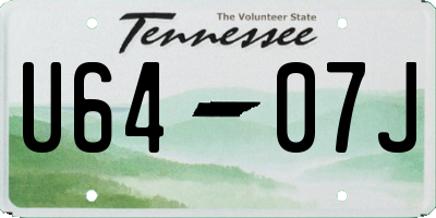TN license plate U6407J