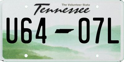TN license plate U6407L