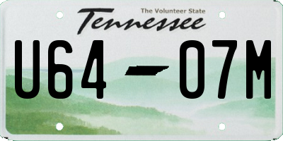 TN license plate U6407M