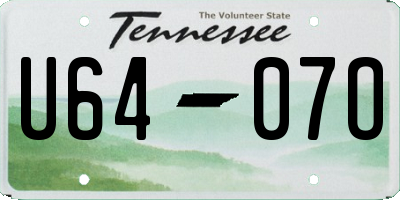 TN license plate U6407O