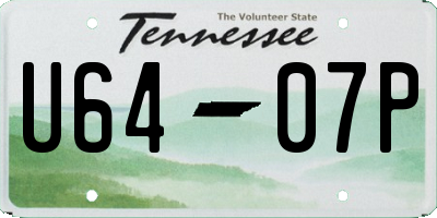 TN license plate U6407P
