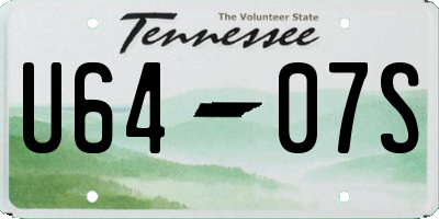 TN license plate U6407S