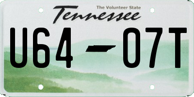 TN license plate U6407T