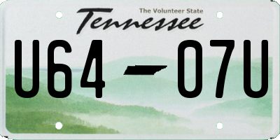 TN license plate U6407U