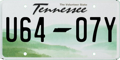 TN license plate U6407Y
