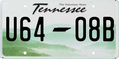 TN license plate U6408B