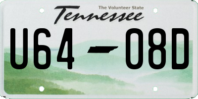 TN license plate U6408D
