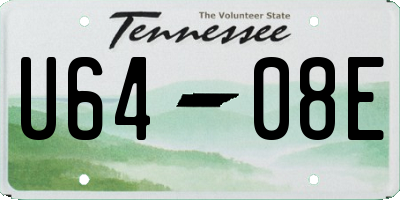 TN license plate U6408E