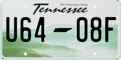 TN license plate U6408F