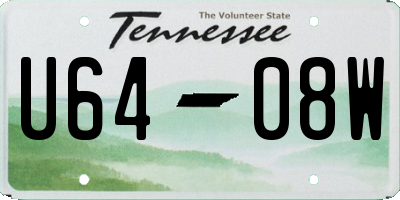TN license plate U6408W