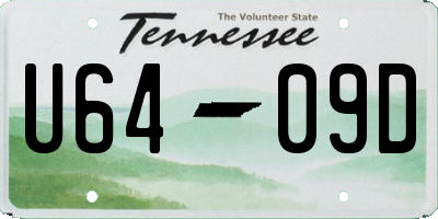 TN license plate U6409D
